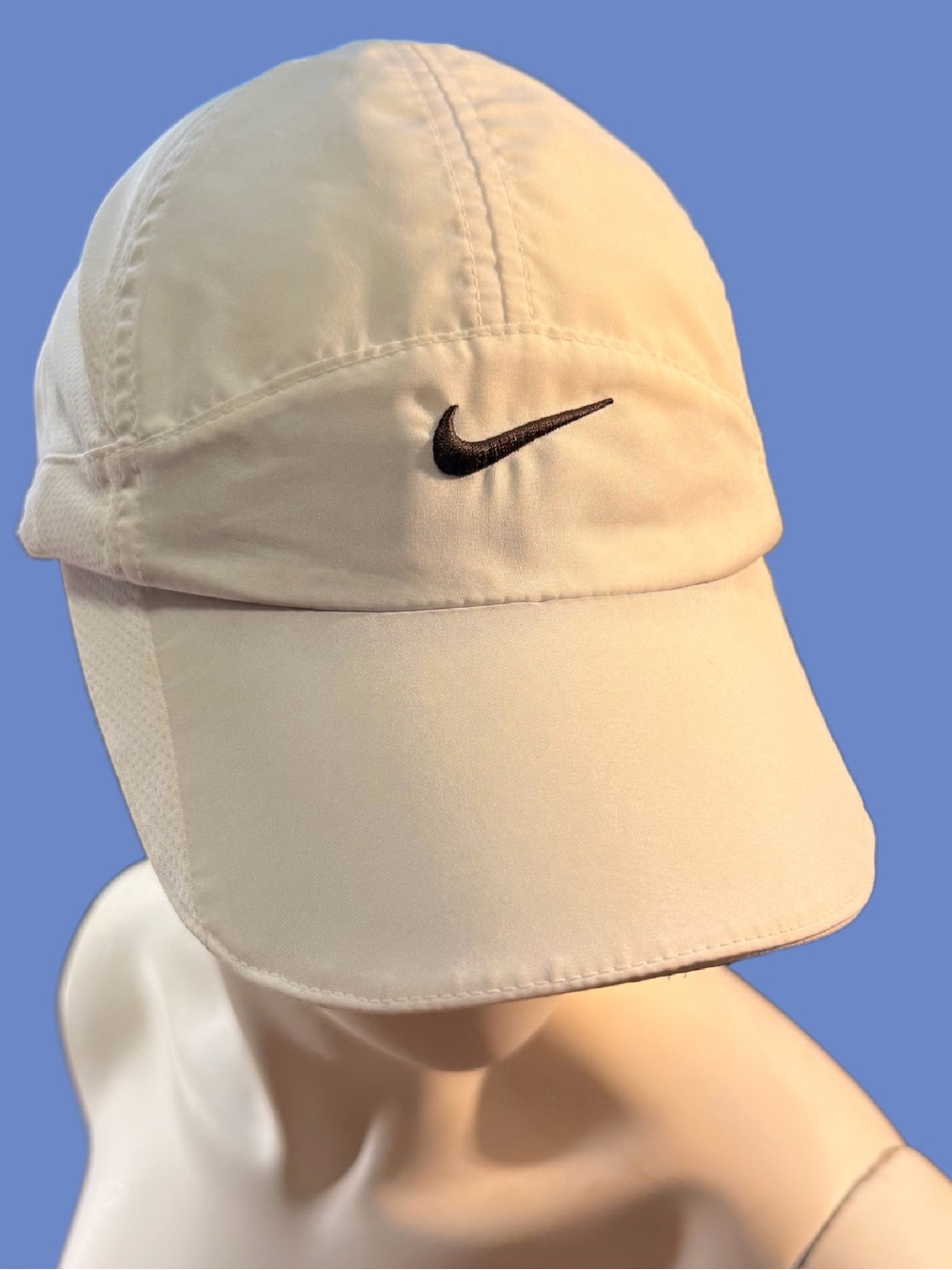 Vintage Nike Tailwind Hat White 7 Panel Dri Fit Adjustable Cap Mesh Y2K